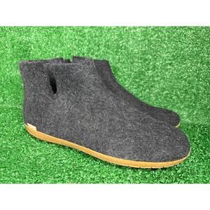 Glerups Wool Slipper Boots with Leather Sole EUR 45 Mens Size 11 Charcoal Gray